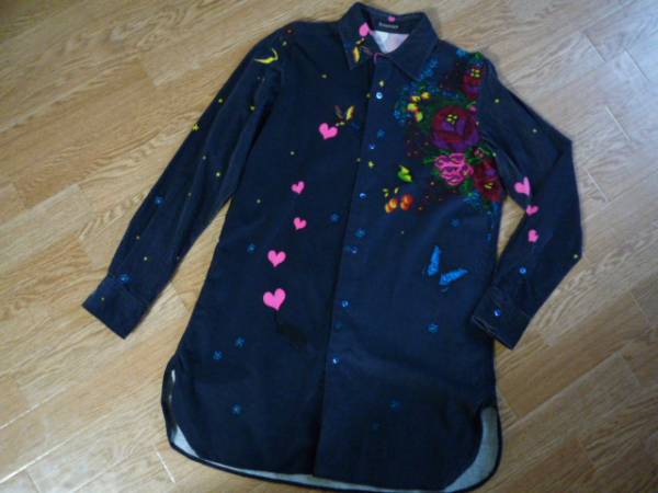 美品S ボヘミアンズ BOHEMIANS ガーデン柄 ロングシャツ