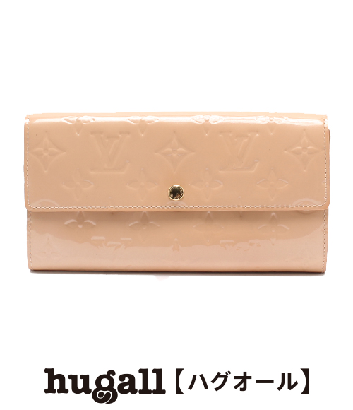 ヴィトン ポルトフォイユ サラ ヴェルニ 長財布 ベージュ系 ヴェルニ