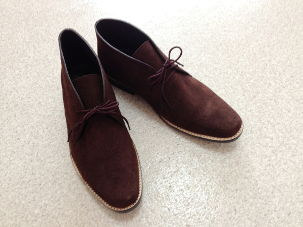 新品 本革 スエード デザート チャッカ ブーツ ブラウン 25.5cm