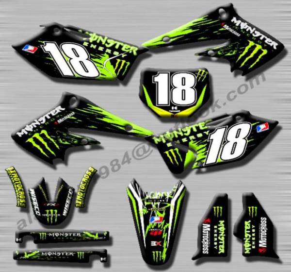 送無 04-05 2004-2005 KX250F カスタム デカール グラフィック 2