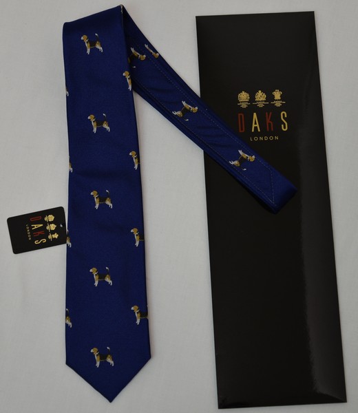 ●▼▼DAKSダックスネクタイ(犬，紺)新品
