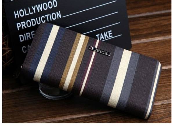 即決 ストライプ長財布ERPC　大人気メンズ☆ 新品