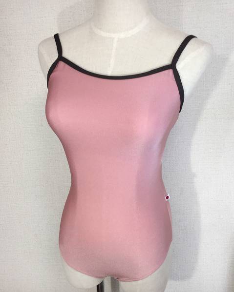 美品☆yumiko キャミレオタード Denise ピンク×ブラウン S