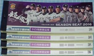 GW通路近4/30土)阪神×横浜DeNA甲子園年間ライト外野ペアor4連番