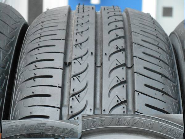 【送料無料】1000円～イボ残ヨコハマ BluEarth 155/65R14 4本1-1