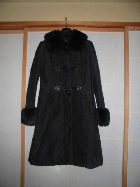 ★YUKI TORII/ユキトリイ★黒のフェイクファー付きコート 38