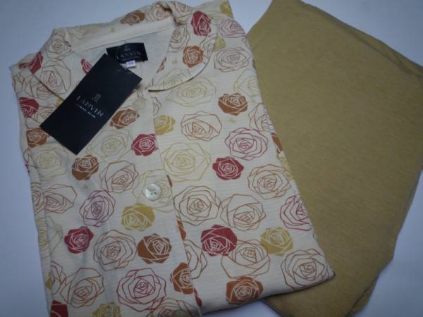 新品　LANVIN ランバン ショールカラーパジャマ　Ｌ　黄 日本製