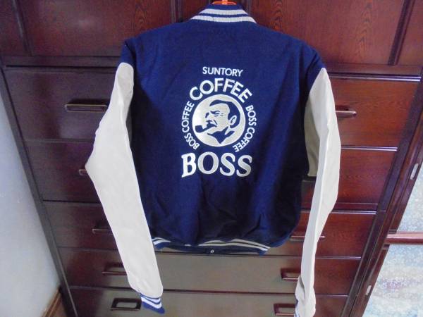 サントリー BOSS ボスジャン スタジャン 袖革ジャンパー 刺繍