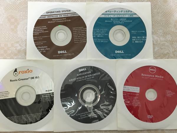 新品 DELL Latitude E4310 用 Win7Pro/WinXP リカバリ5枚