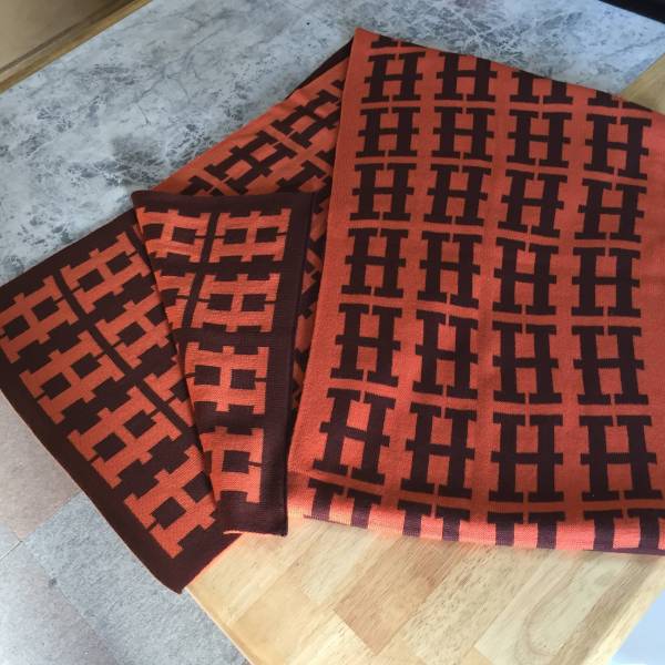 ☆USED品 エルメス H柄マフラー リバーシブル☆ ブランドーエルメス