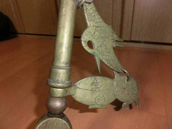 自在鉤 真鍮 宝船 鶴 亀真鍮製 骨董品 レトロ - メルカリ 鶴亀（大