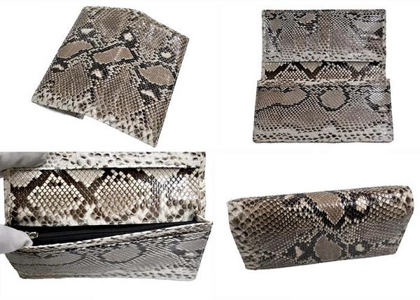 ■1円～★豪華・ダイヤモンドパイソン無双長財布（ナチュラル)