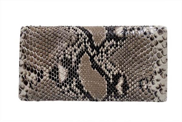■1円～★豪華・ダイヤモンドパイソン無双長財布（ナチュラル)