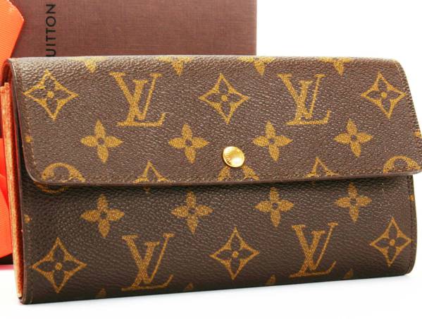 1円 ヴィトン 長財布 モノグラム メンズ レディース 二つ折り 革