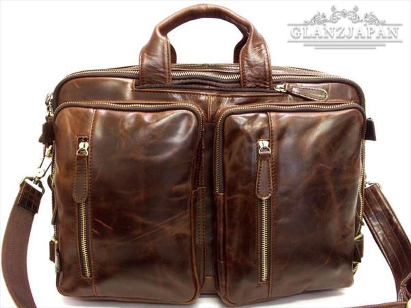 AU83*最高級イタリア本革*紳士用4WAYバッグ*リュックサック_M022