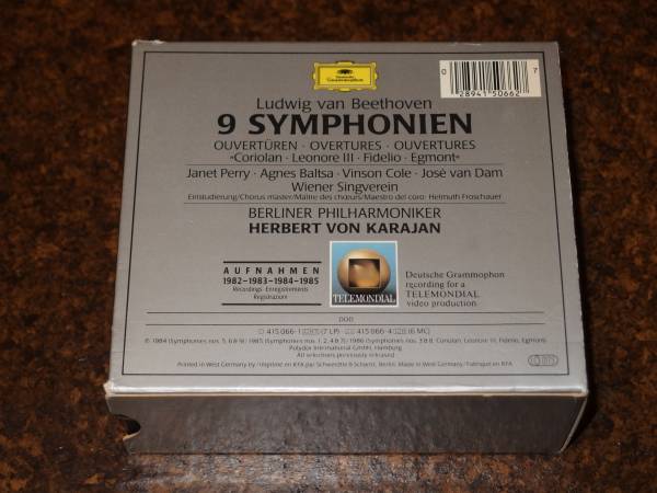 即決！ カラヤン指揮 「ベートーヴェン交響曲全集」独逸 6CD BOX