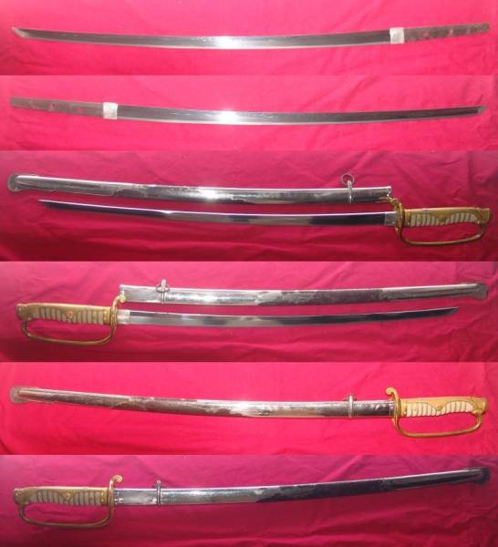 日本刀 刀 無銘 63、6cm 軍刀、サーベル拵え入り！ 無銘陸軍旧型