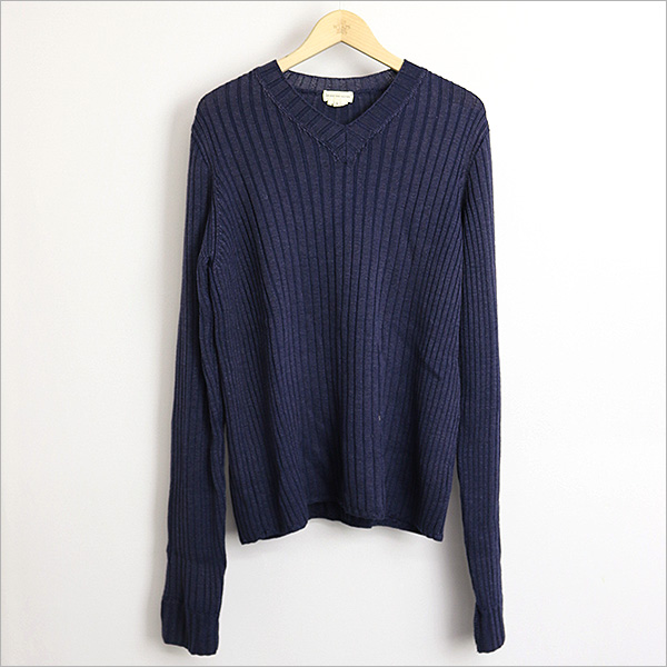 DRIES VAN NOTEN ドリスヴァンノッテン リブ編みVネックニット L
