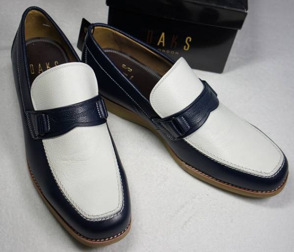 新品 DAKSダックスデッキシューズ(26.5，DA5225，紺・白) 日本製