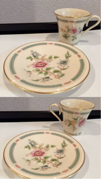 希少 レノックス モーニングブロッサム カップ&ソーサー 花 金彩  