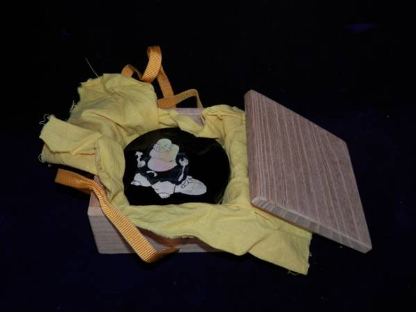 香合 茶道具 公式通販 源陵香作 漆芸家 青貝細工 布袋 共箱