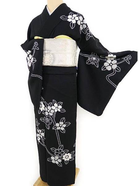 ゆめsaku 絞り“静夜に花咲ける和花の揺らめき”訪問着 h-60
