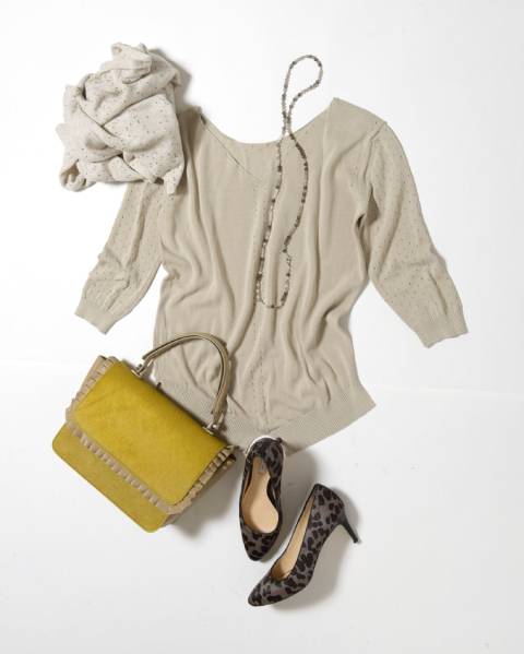 Italy上質大人デイリーAndreMaurice♪人気透かし編みニットS