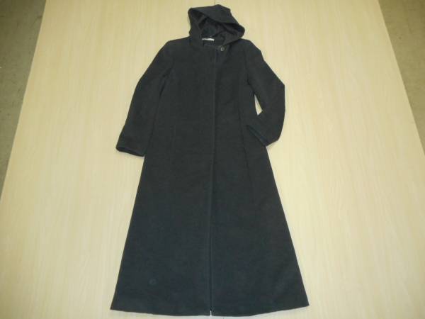 j128◆アクアスキュータムアンゴラロングコート◆9◆グレー美品2