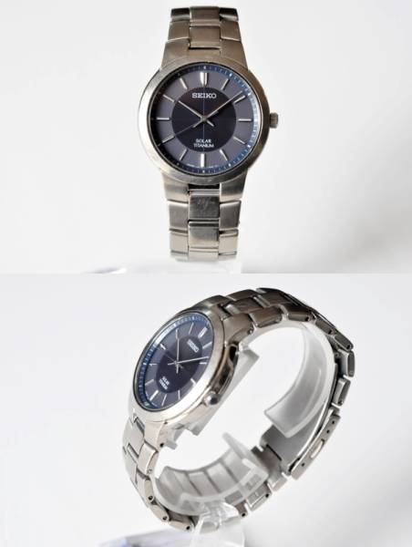 値頃 セイコー SEIKO◇ソーラー チタン 腕時計 メンズ V181-0AB0 