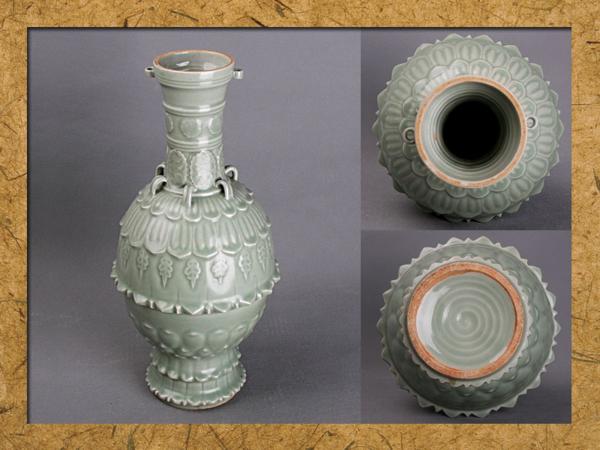 財宝中国】古時代品 青磁松実型花瓶n 青磁 花瓶（アート・美術品・骨董