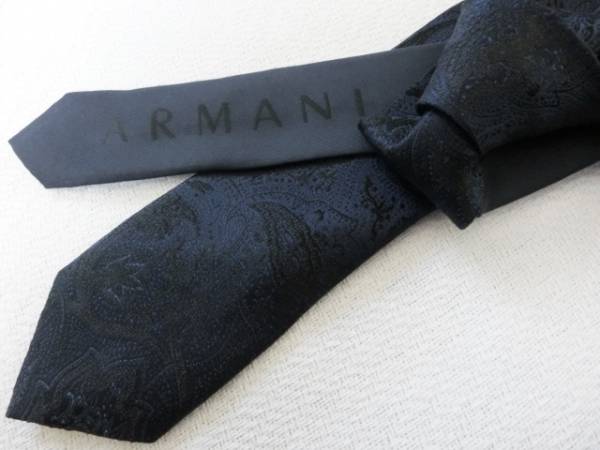 新品★アルマーニ★シルク100%★インディゴ総柄ネクタイ★417A/X