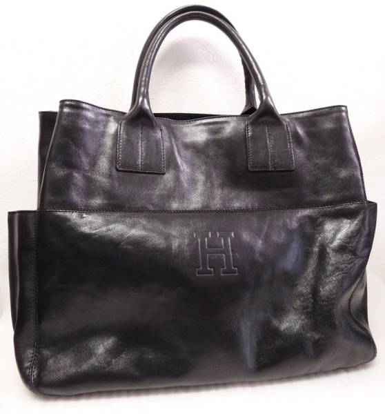 HIROFU ヒロフ レザーハンドバッグ 黒 中古