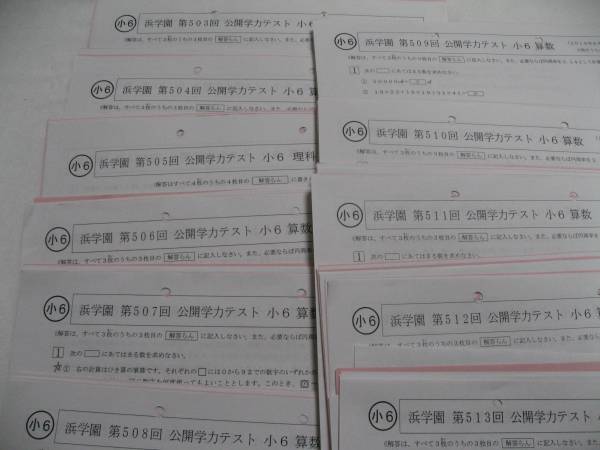 浜学園２０１５年度　小６公開学力テスト 算国理（１１回分）