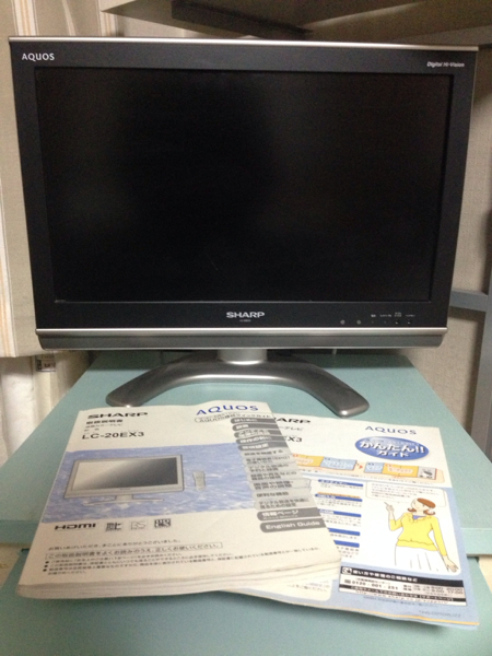 ◆SHARP◆液晶テレビAQUOS LC-20EX3 中古リモコンなし動作確認済