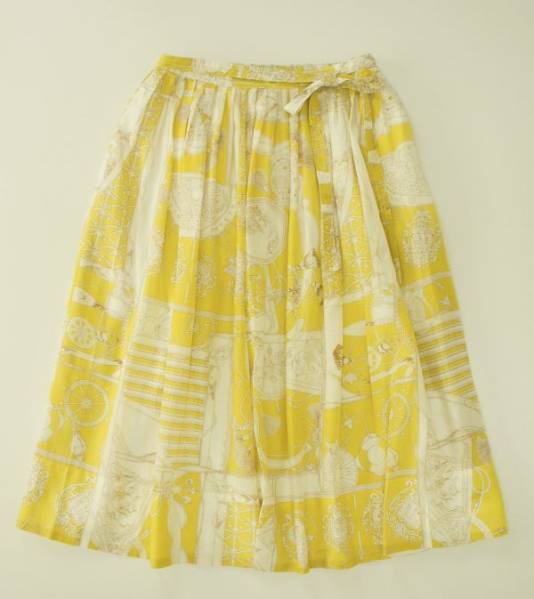 B5409*マルティニーク*春夏◎/シルク混/膝下丈/フレアスカート/2