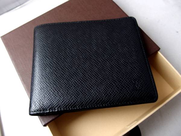 4022美品・本物★ルイヴィトン★黒タイガ★二つ折り財布