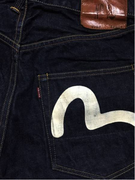 EVISU 2001 34×35 ワイドストレートジーンズ 赤耳 真紺 美品⁄ EVISU