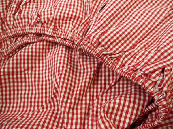 ラルフローレン フィットシーツ ダブル用/ギンガムチェック 赤白