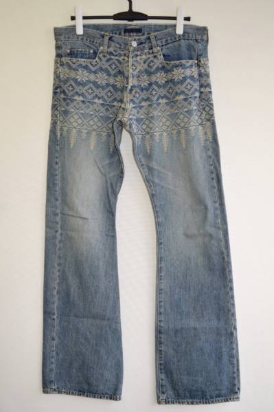 美品 Iroquois イロコイ 刺繍フレアデニム ブーツカットデニム 2022 