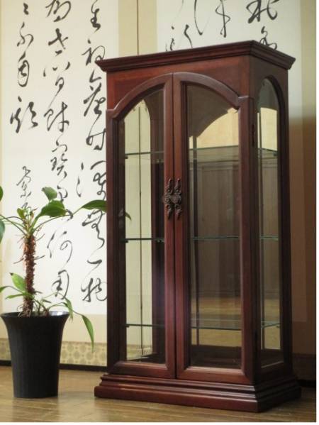 逸品 総唐木 花梨 無垢材 キュリオケース/飾り棚/箪笥/茶道具
