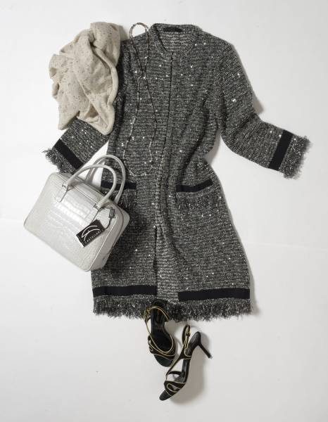 レコパン♪無敵アイテム！クチュールスパンコールニットコート黒