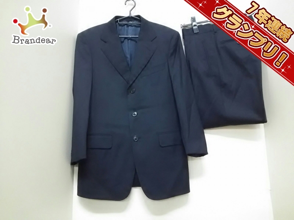 ゼニア シングルスーツ メンズ 美品 ダークネイビー ErmenegildoZegna