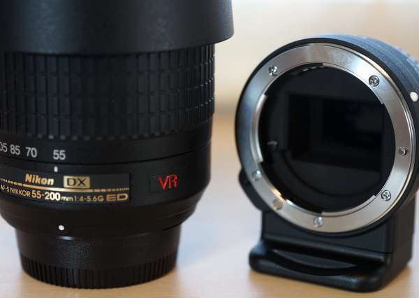 ニコンNikon マウントアダプターFT-1 + Zoom Nikkor 55-200mm