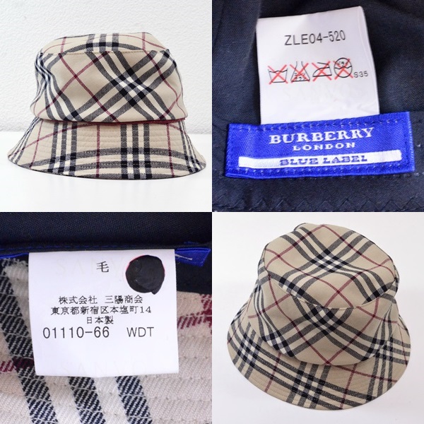 BLUE バケットハット LABEL BURBERRY バーバリー ノバチェック