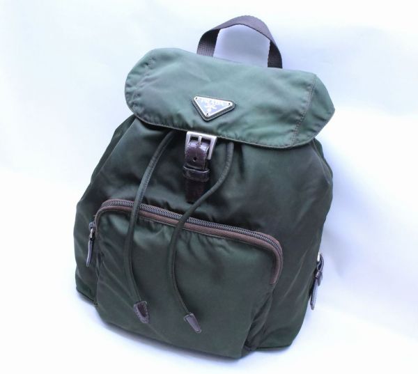 1円～ PRADA プラダ ナイロン リュック カーキ グリーン