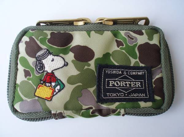 ポーターXスヌーピー キーケース カモフラ （JOE PORTER） ✨美品