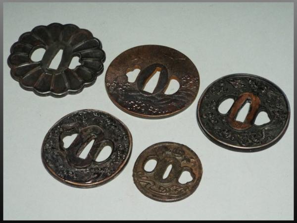 【静岡】657T 刀 鍔 五点 日本刀 武具 5個