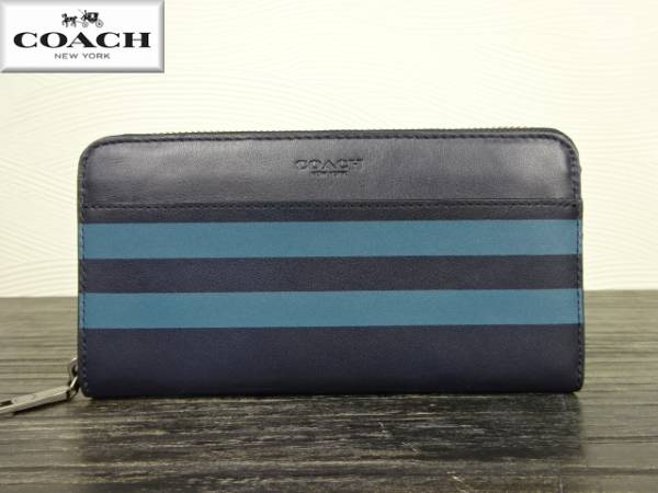 訳あり・新品！★コーチ メンズ カーフ レザー ZIP 長財布♪
