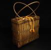 竹編手提籠　竹編みバッグ■