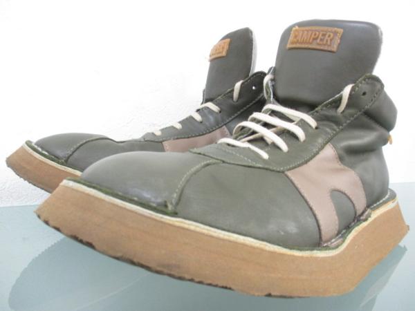 【CAMPER】 カンペール ブラザー レザーシューズ オリーブ 43